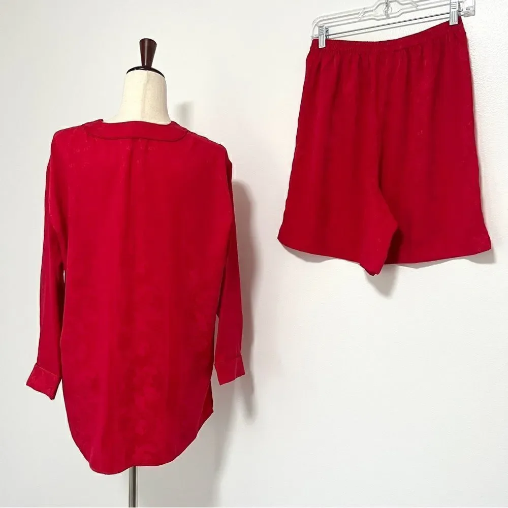 Vintage RARE Gold Label Victoria’s Secret 2 PC Pajama M Christmas Red Shorts